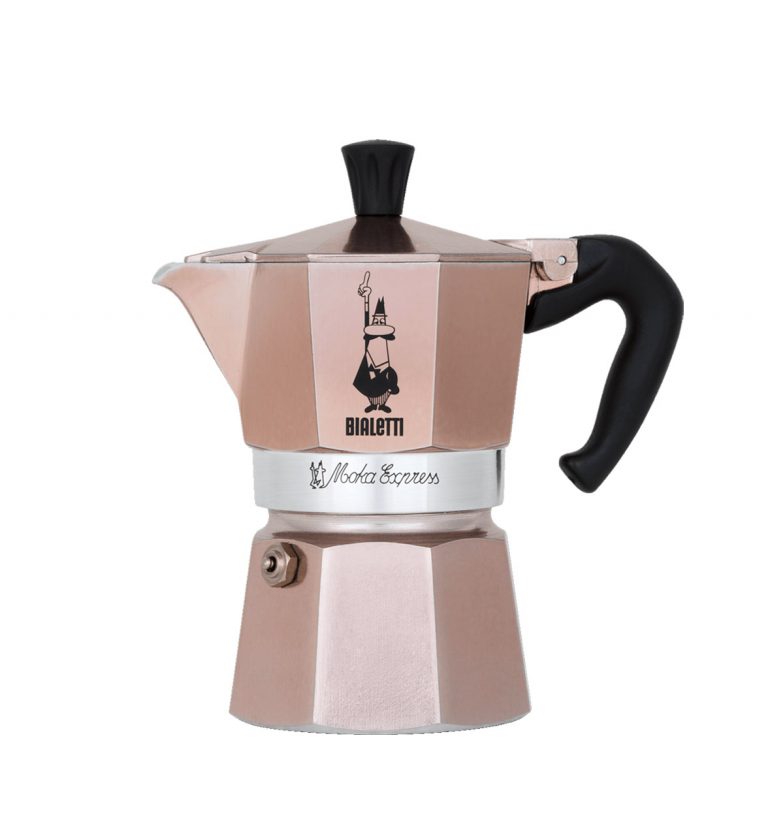 Cafetera Italiana Moka Express Rose Gold 3 Tazas Bialetti