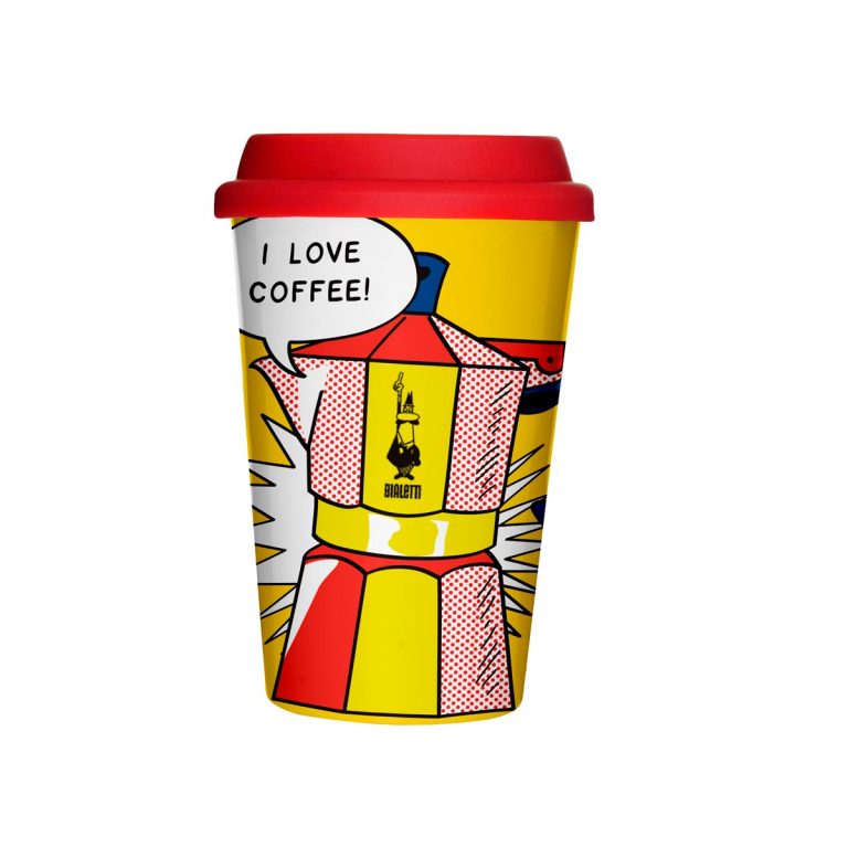 Vaso térmico personalizado para llevar Café Mug Take Away Lichtenstein Bialetti Perú