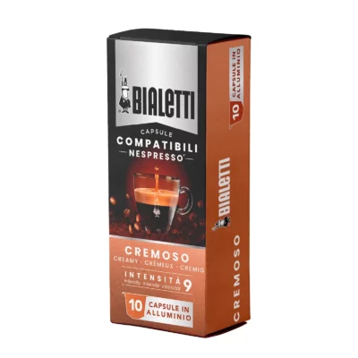 BOX 10 Cápsulas de café Bialetti compatibles con Nespresso CREMOSO