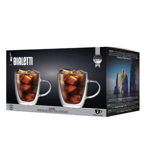 Set 2 Tazas de Vidrio 350ML de Doble Pared CAPRI Bialetti