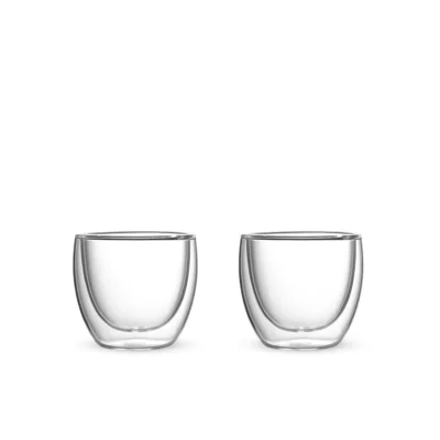 Set 2 Vasos de Vidrio 80ML de Doble Pared PORTOFINO Bialetti