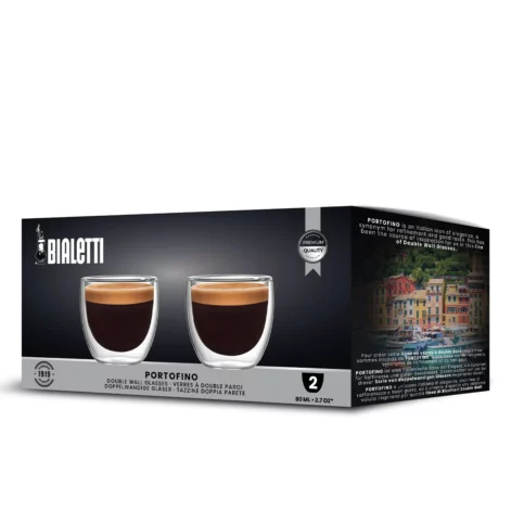 Set 2 Vasos de Vidrio 80ML de Doble Pared PORTOFINO Bialetti