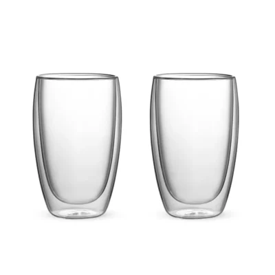 Set 2 Vasos de Vidrio 450ML de Doble Pared PORTOFINO Bialetti