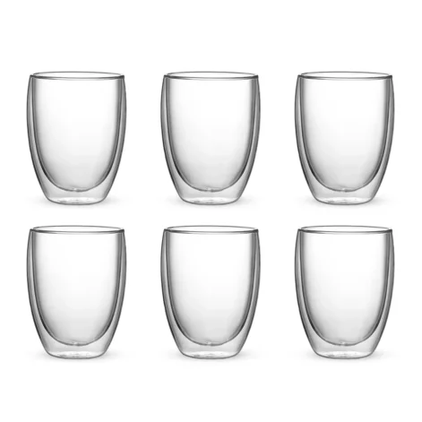 Set 6 Vasos de Vidrio 350ML de Doble Pared PORTOFINO Bialetti
