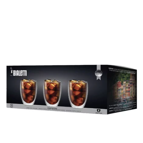 Set 6 Vasos de Vidrio 350ML de Doble Pared PORTOFINO Bialetti